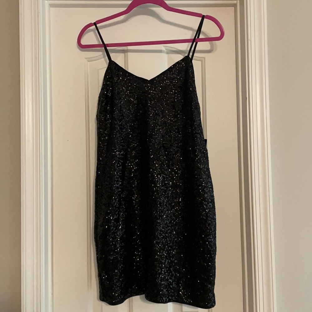 New Express black sequined mini dress - Size S